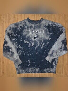 Penn State Grandparent Tie-Dye Crewneck Sweatshirt - Navy & Gray